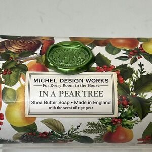 Michel Design Works In A Pear Tree Shea Butter Large Soap Bar 8.7 Oz Autumn Fall